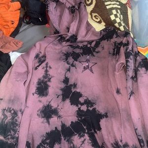 Jeffree star berry colored tie dye hoodie